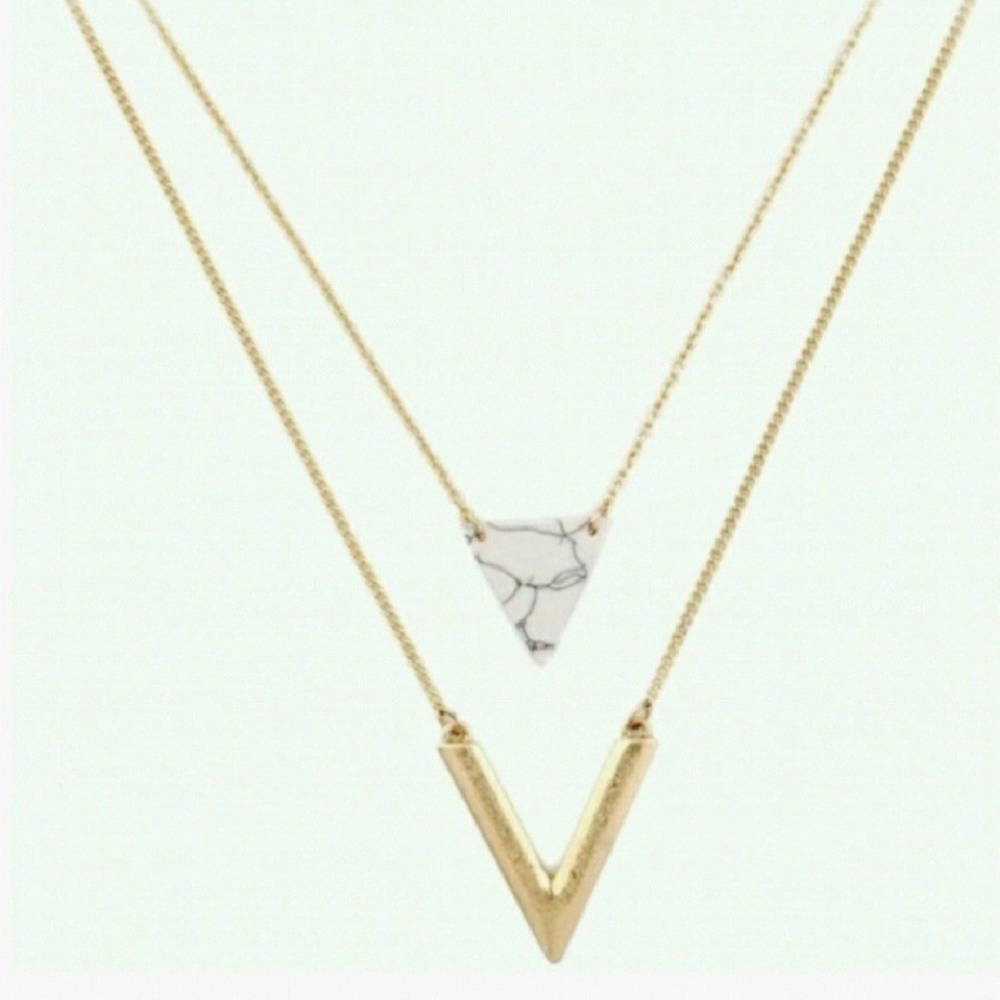 🔥Marble Layered Triangle Pendant Necklace🔥